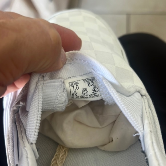 EUC Vans Off the Wall Slip-On Core Classic checkerboard true white size 8.5 - Picture 6 of 7